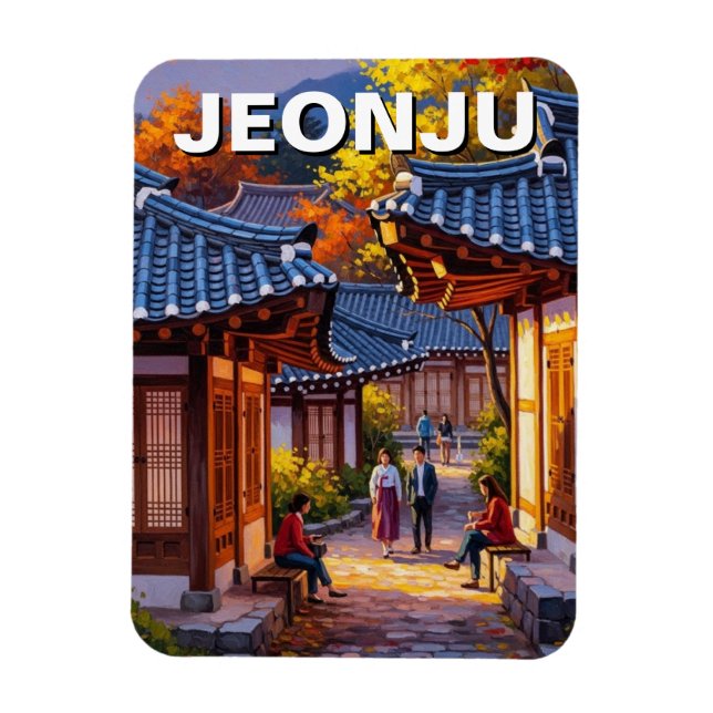 Jeonju Hanok Village Sydkorea Magnet (Vertikal)