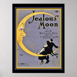"Jeotic Måne" Art Deco Lakan Music Cover 12 x 16 Poster