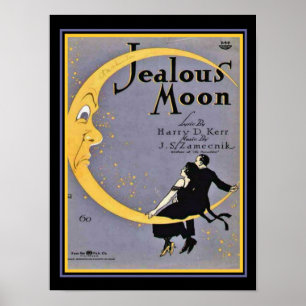 "Jeotic Måne" Art Deco Lakan Music Cover 12 x 16 Poster
