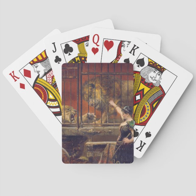 Jeous Lioness Paul Friedrich Meyerheim-målning Casinokort (Baksidan)
