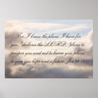 Jer 29:11: För jag känner till planerna Poster
