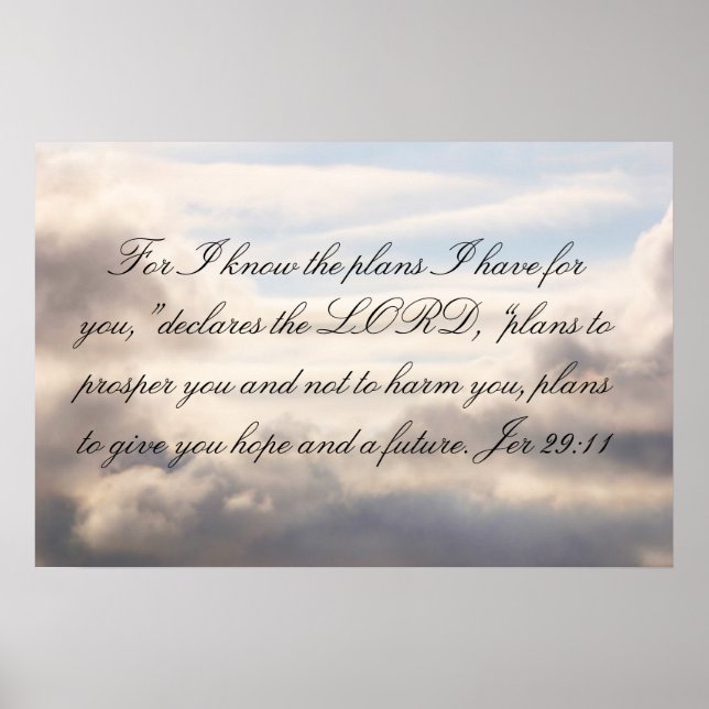 Jer 29:11: För jag känner till planerna Poster (Framsidan)