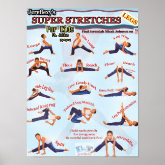 Jereflexys Toppen Stretches för barn Poster