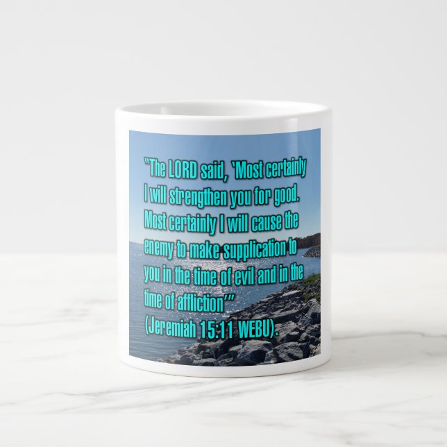 Jeremia 15:11 WEBU Mugg Jumbo Mugg (Framsidan)