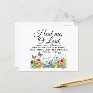 Jeremia 17:14 Helande Bibelvers Vildblommor Vykort
