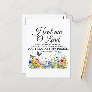 Jeremia 17:14 Helande Bibelvers Vildblommor Vykort
