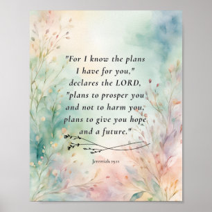Jeremia 29:11 Bibelvers Bild Poster