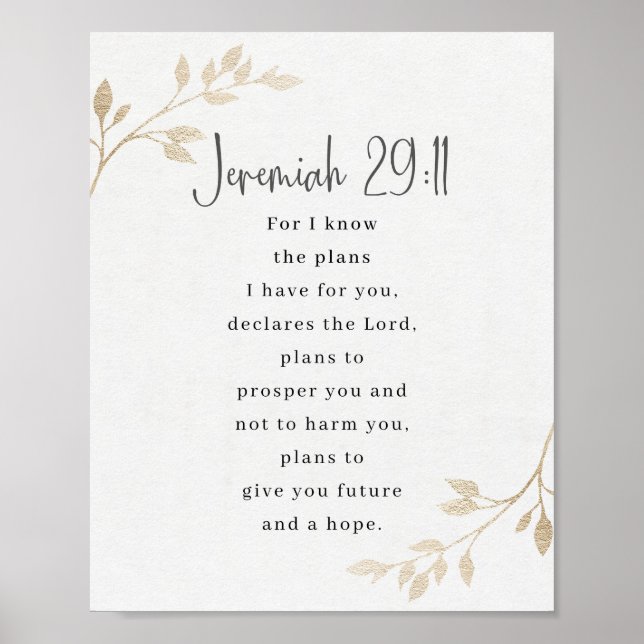 Jeremia 29:11, Bibelvers Poster (Framsidan)