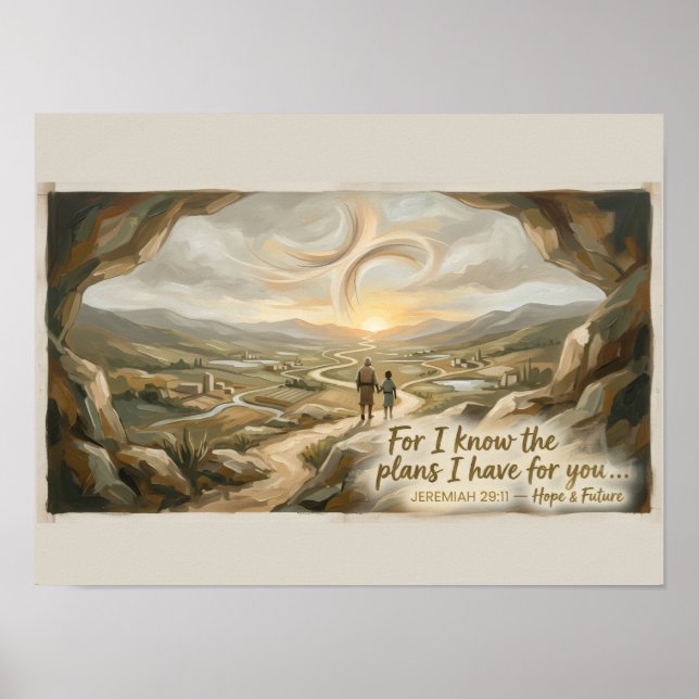 Jeremia 29:11 Skriftposter | Kristet väggkonst (Framsidan)