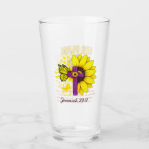 Jeremia 29:11 Solroskors Glas Tumbler