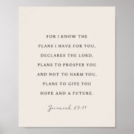 Jeremia 29:11 Ty jag vet de planer Poster