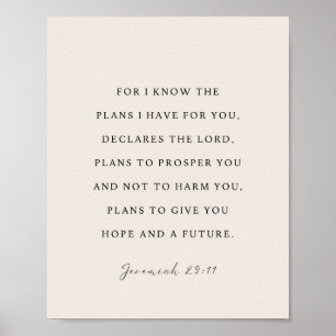 Jeremia 29:11 Ty jag vet de planer Poster
