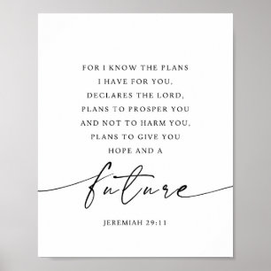 Jeremia 29:11 Ty jag vet de planer Poster