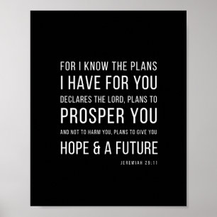 Jeremia 29:11 Ty jag vet de planer Poster