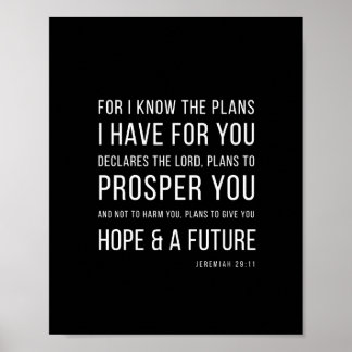 Jeremia 29:11 Ty jag vet de planer Poster