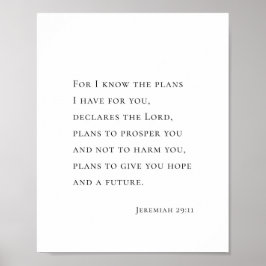 Jeremia 29:11 Ty jag vet de planer Poster