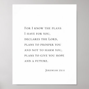 Jeremia 29:11 Ty jag vet de planer Poster
