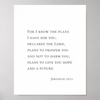 Jeremia 29:11 Ty jag vet de planer Poster