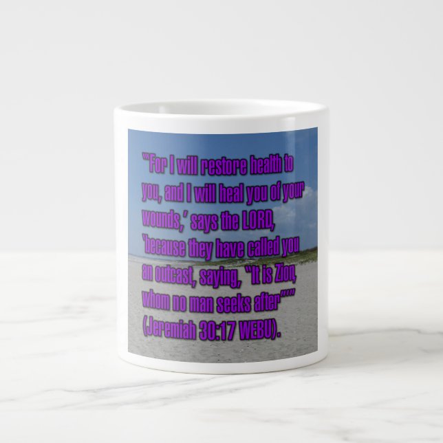 Jeremia 30:17 WEBU Mugg Jumbo Mugg (Framsidan)