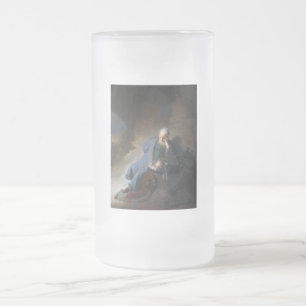 Jeremia klagar över Jerusalems fall, Rembrandt Frostat Ölglas