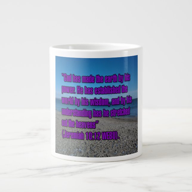 Jeremiah 10:12 WEBU Mug Jumbo Mugg (Framsidan)