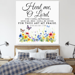 Jeremiah 17:14 Healing Bible Verse Wildblommor Canvastryck