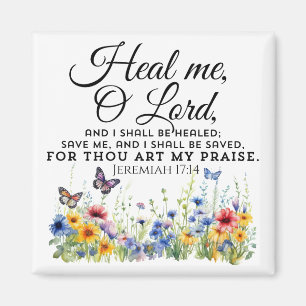 Jeremiah 17:14 Healing Bible Verse Wildblommor Magnet