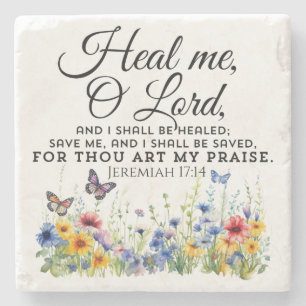 Jeremiah 17:14 Healing Bible Verse Wildblommor Stenunderlägg