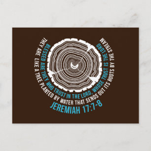 Jeremiah 17:7-8 Träd Ringar Vykort