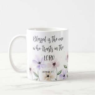 Jeremiah 17:7 Förtroende för Blommigten Lord Scrip Kaffemugg