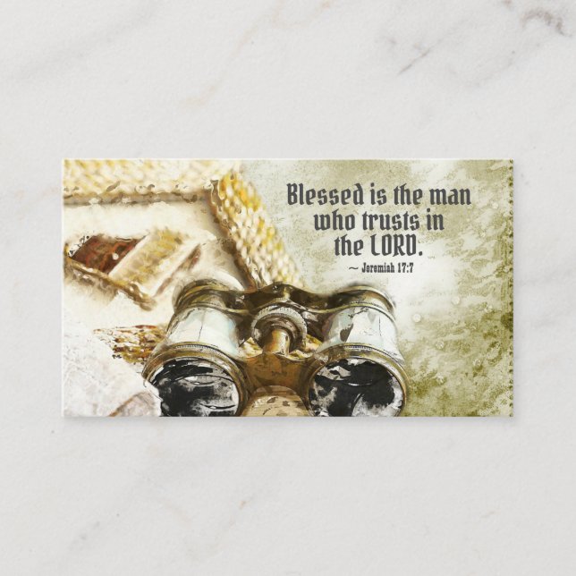 Jeremiah 17:7 Välsignade mannen som litar på Herre Visitkort (Framsida)