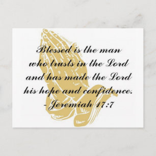 Jeremiah 17:7 vykort