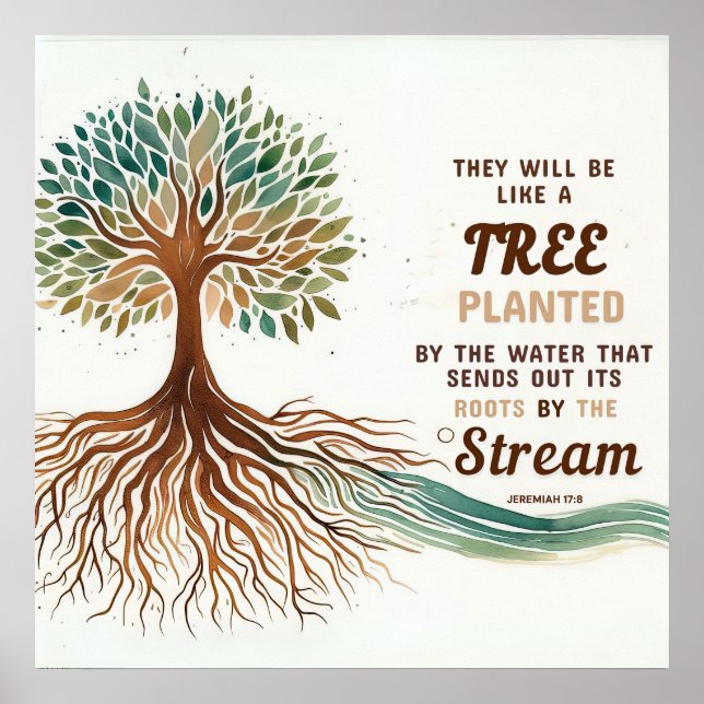 Jeremiah 17:8 Christian poster (Framsidan)