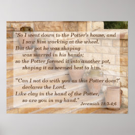 Jeremiah 18:3-4,6 Clay i min Potters hand Poster
