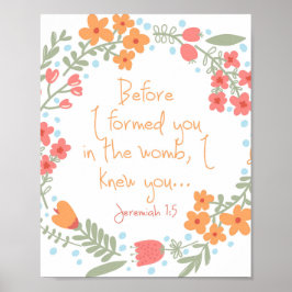 Jeremiah 1:5 Nursery Print Poster