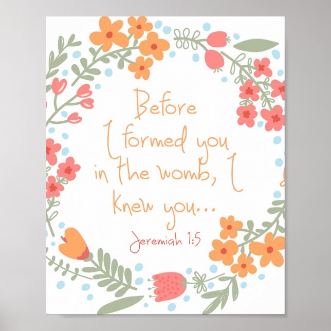 Jeremiah 1:5 Nursery Print Poster (Framsidan)