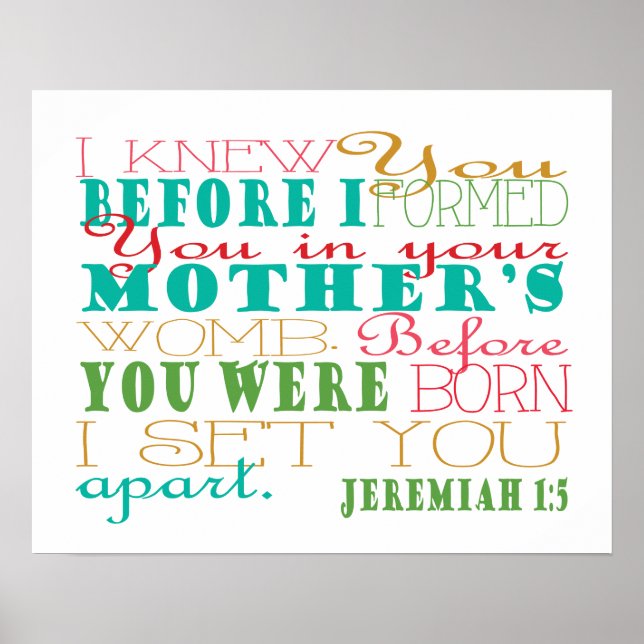 Jeremiah 1:5 poster (Framsidan)