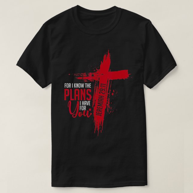 Jeremiah 2911 Christian Religiösa Bible Verse Cros T Shirt (Design framsida)