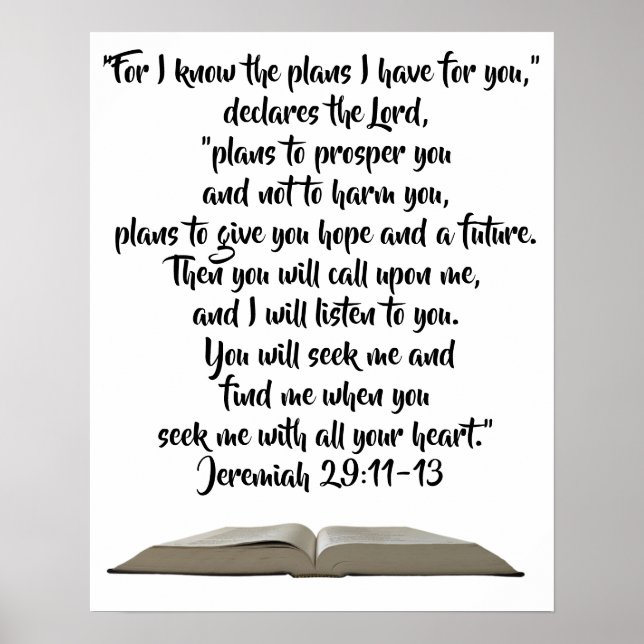 Jeremiah 29:11-13 Trust God Bible Poster (Framsidan)