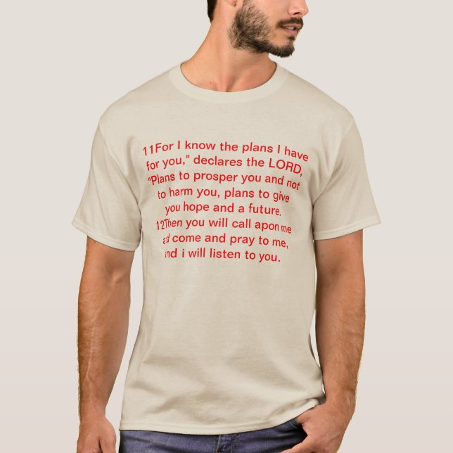 Jeremiah 29, 11-14 tee shirt (Framsida)