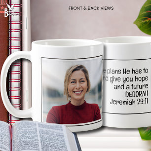 JEREMIAH 29:11 Anpassad foto kristen bibelvers Kaffemugg