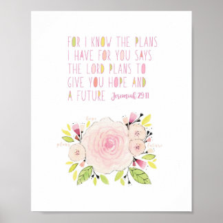 Jeremiah 29:11 Archival Art print Poster
