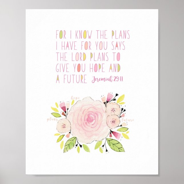 Jeremiah 29:11 Archival Art print Poster (Framsidan)