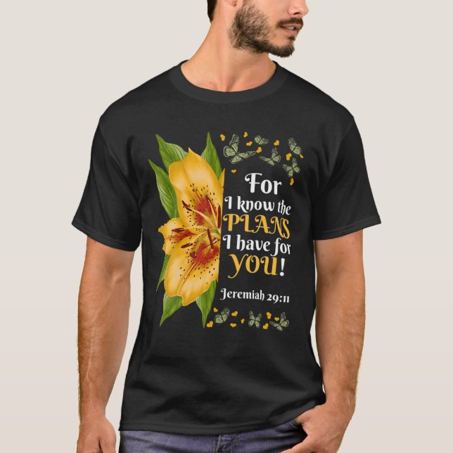 Jeremiah 29:11 Bible Christian Christian T Shirt (Framsida)