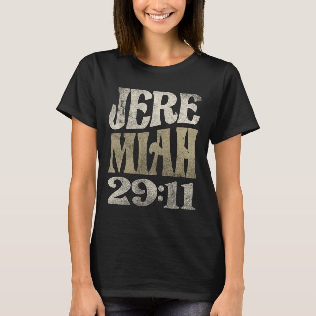 Jeremiah 29:11 Bible Verse Christian T Shirt (Framsida)