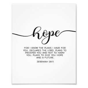 Jeremiah 29:11, Bible Verse, Hope Wall Decor Fototryck