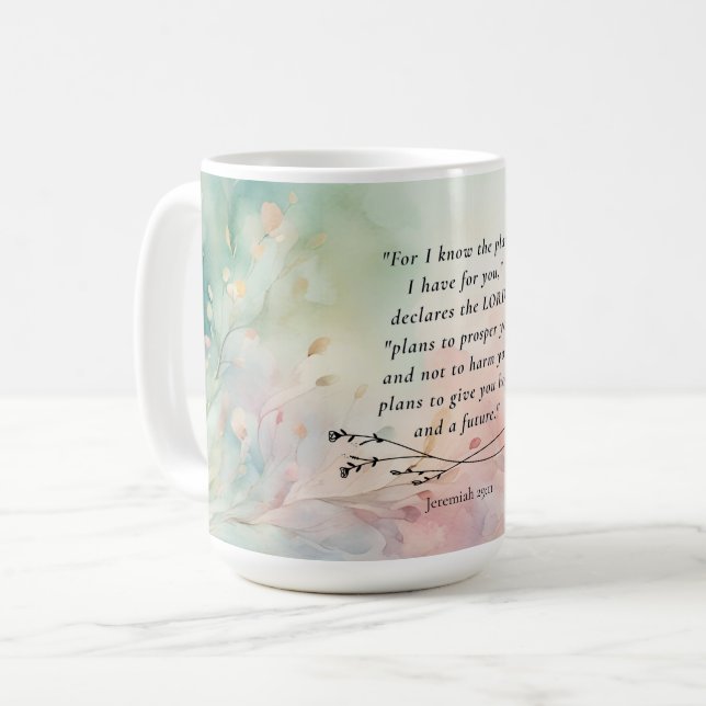 Jeremiah 29:11 Bible Verse Image Kaffemugg (Framsida vänster)