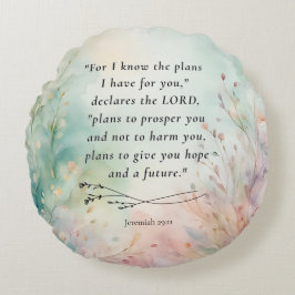 Jeremiah 29:11 Bible Verse Image Rund Kudde