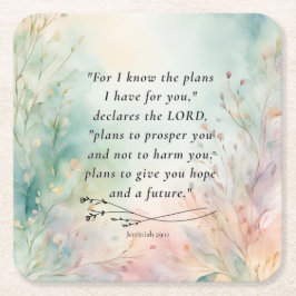 Jeremiah 29:11 Bible Verse Image Underlägg Papper Kvadrat