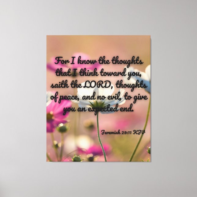 Jeremiah 29:11 Bible Verse KJV Pic Wall Art Canvastryck (Framsida)